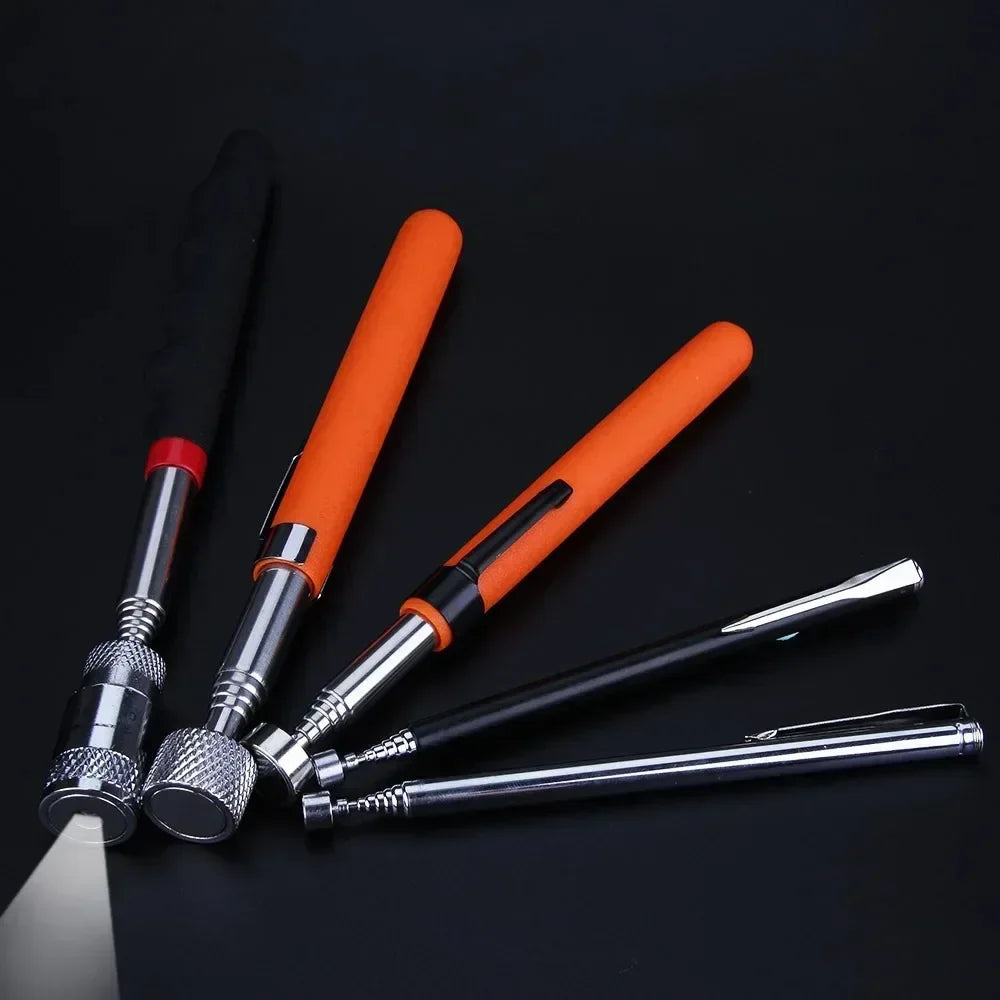 Inspection Mirror LED Light Telescoping Mirrors 360 Rotation Mechanic Tools Magnetic Mirror Telescopic Handle Repairing Tools