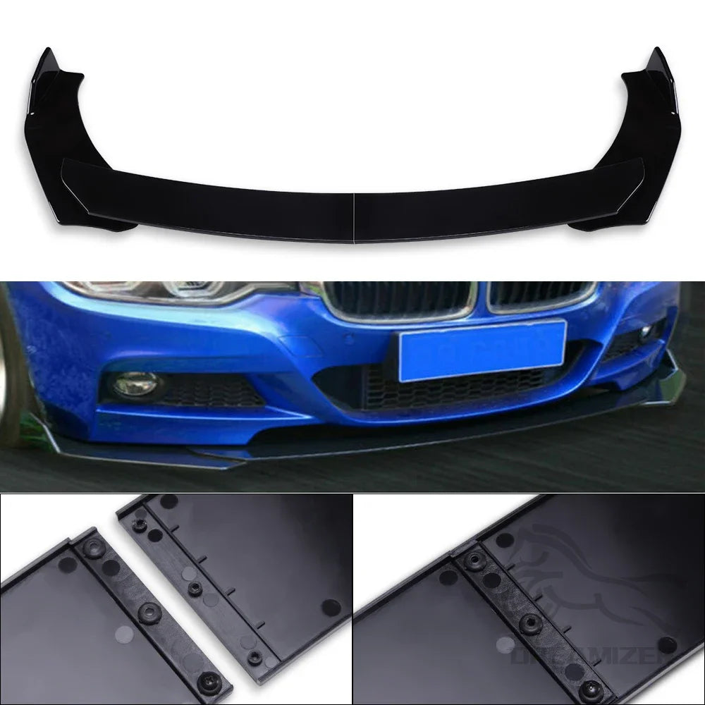 4/5PCS Universal Car Front Bumper Lip Body Kit Spoiler Canard Splitter Diffuser Carbon Fiber For bmw e90 For golf 5 For mazda 3