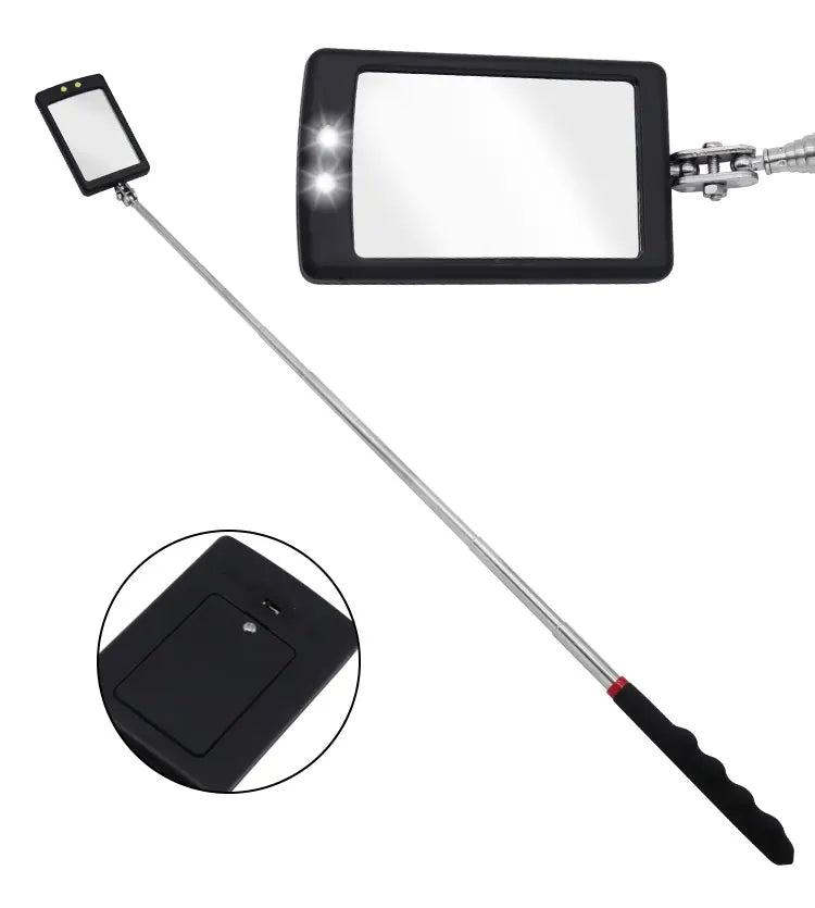 Automobile Chassis Endoscope 360°Telescoping Mirrors Angle LED Light Magnification Inspection Mirror Car Repair Detection Tools