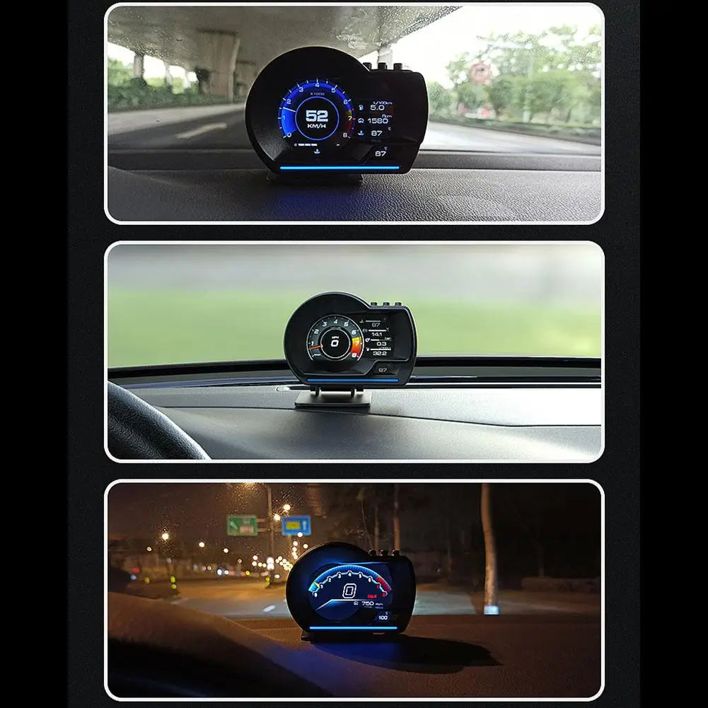 HUD A501 OBD2 Car Head Up Display Smart Car Water&Oil Temp Turbo RPM Gauge Digital Odometer Security Alarm Auto Meter Up Display