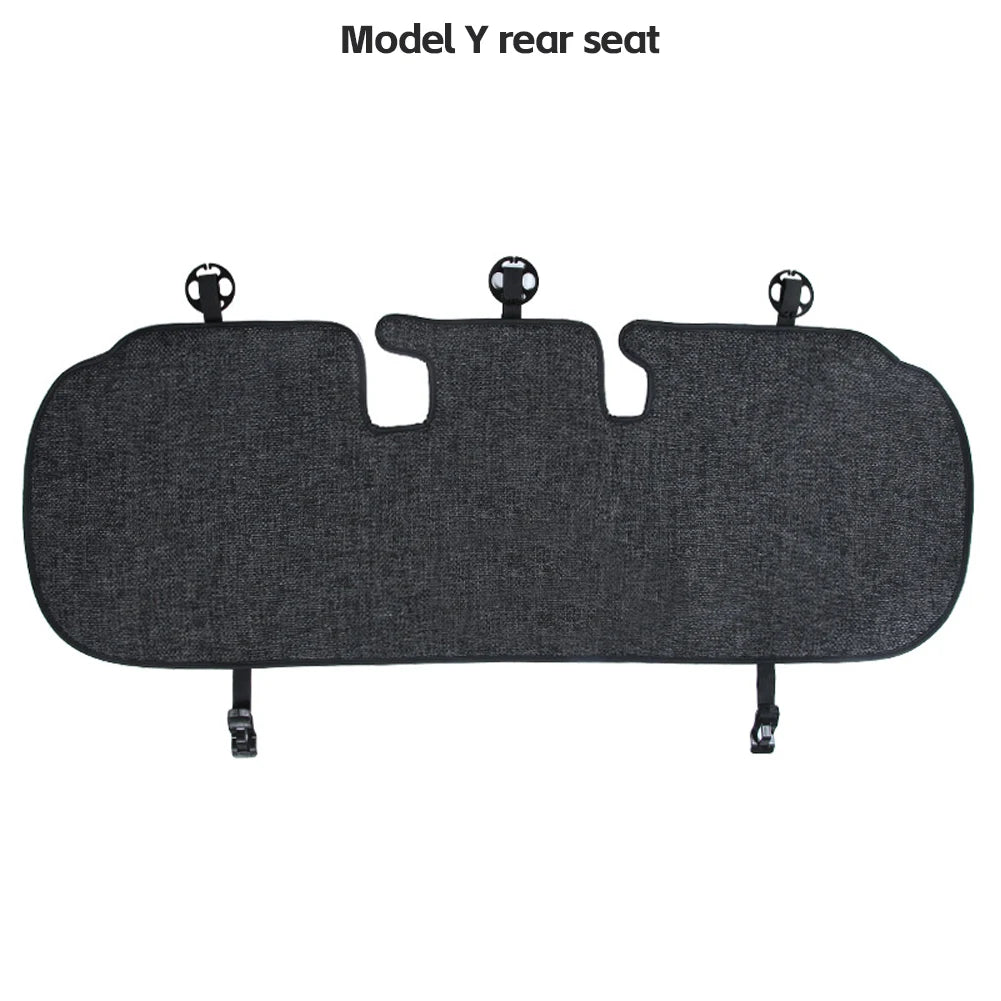 Car Flax Seat Pad Cover Comfortable Non-slip Breathable Front Rear Seatback Cushion For Tesla Model 3 Model Y