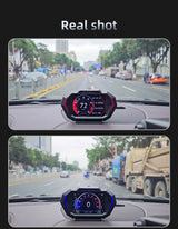 OBD + GPS HUD P24 Car OBD Head Up Display HUD on Board Computer Digital Speedometer Water Temp Fuel Consumption Slope Meter