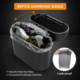 3Pcs Car Trash Can (with Lid) Contains 60 (300) Garbage Bags, Small Car Trash Can, Leak-proof Mini Car Accessories