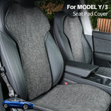 Car Flax Seat Pad Cover Comfortable Non-slip Breathable Front Rear Seatback Cushion For Tesla Model 3 Model Y