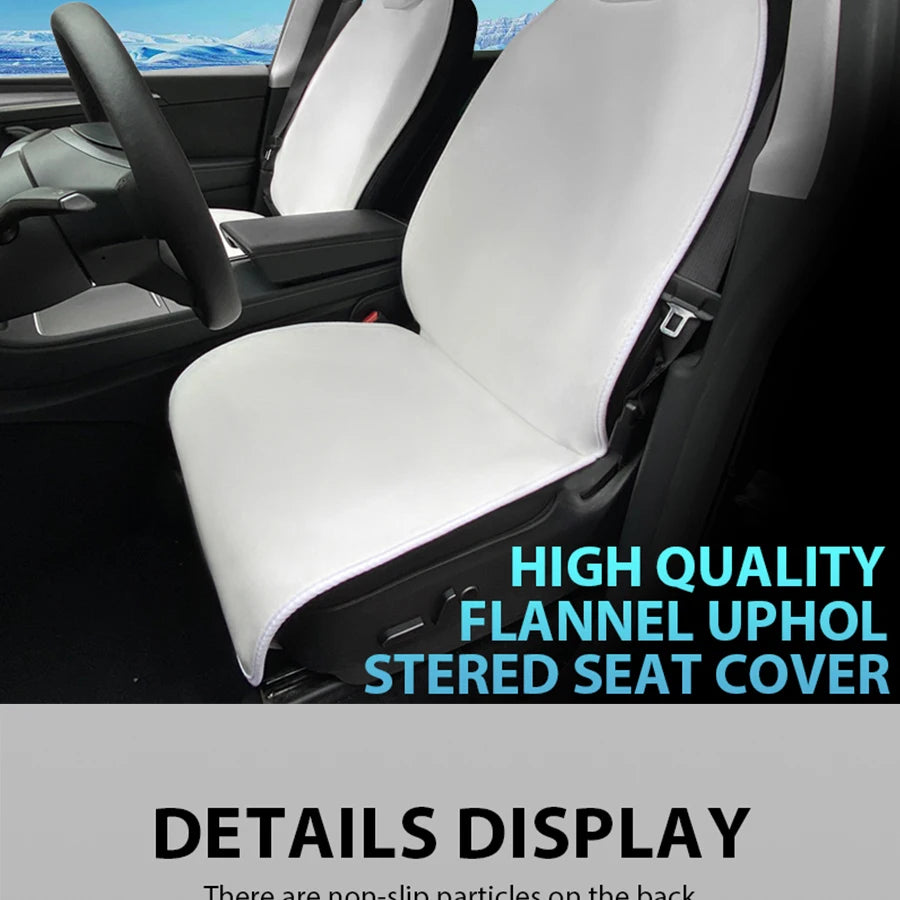 For Tesla Model 3 /Y High Quality Flannel Upholstered Seat Cover Snug Warm Cushion Car Modified Interior Decorate Accessories