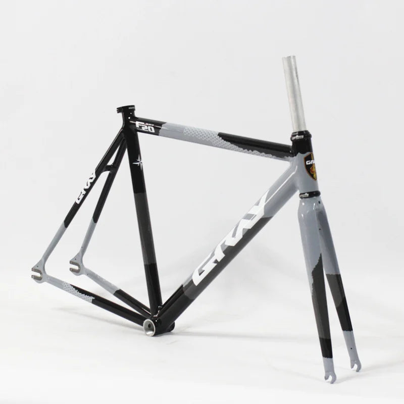 GRAY F20 Fixed Gear Bike Frame, Aluminum Fixie Frameset,Alloy Fork, Single Speed Track, High Quality Bicycle Parts, 700C, 54cm