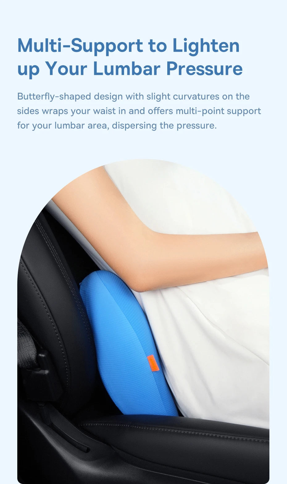 Baseus Car Cooling Headrest Lumbar Pillow 3D Memory Foam Neck Waist Pillow Seat Breathable Ergonomic Design Neck Lumbar Cushion