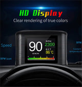 P10 PRO Car OBD2 Head Up Display Digital Speedometer On Board Computer Overspeed Alarm Engine Fault Code Electronic Accessories