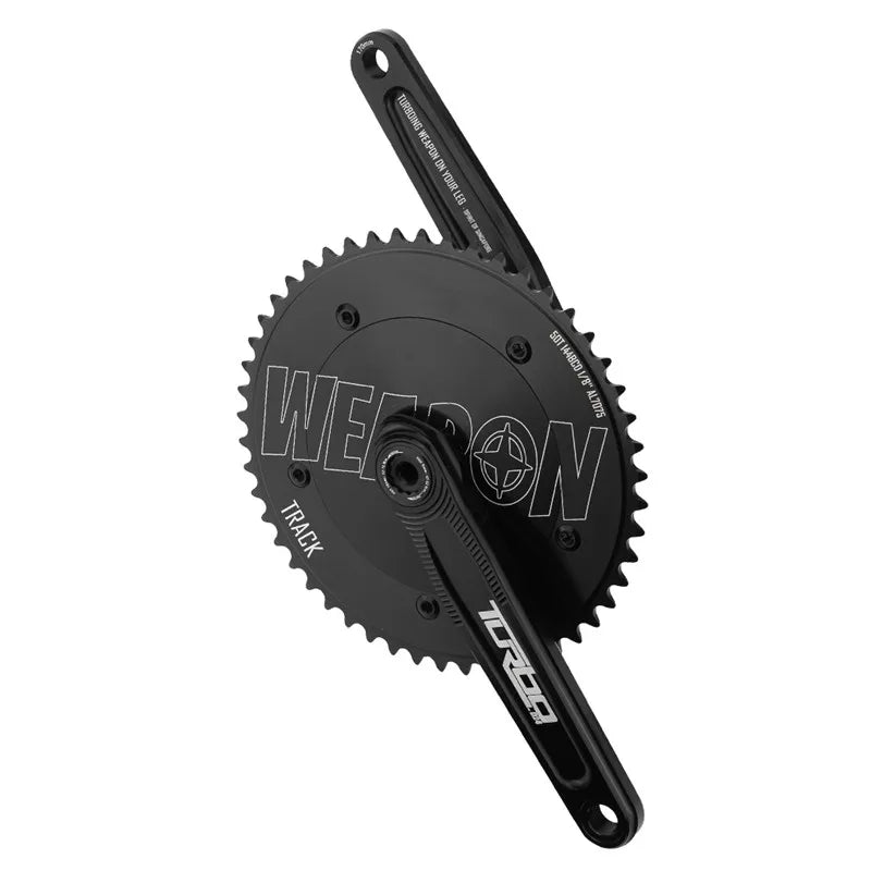 WEAPON Crankset Fixed Gear Bicycle 50T Crank 170mm 144BCD Hollowtech Ceramic Bottom Bracket Single Speed Fixie Bike Accessories