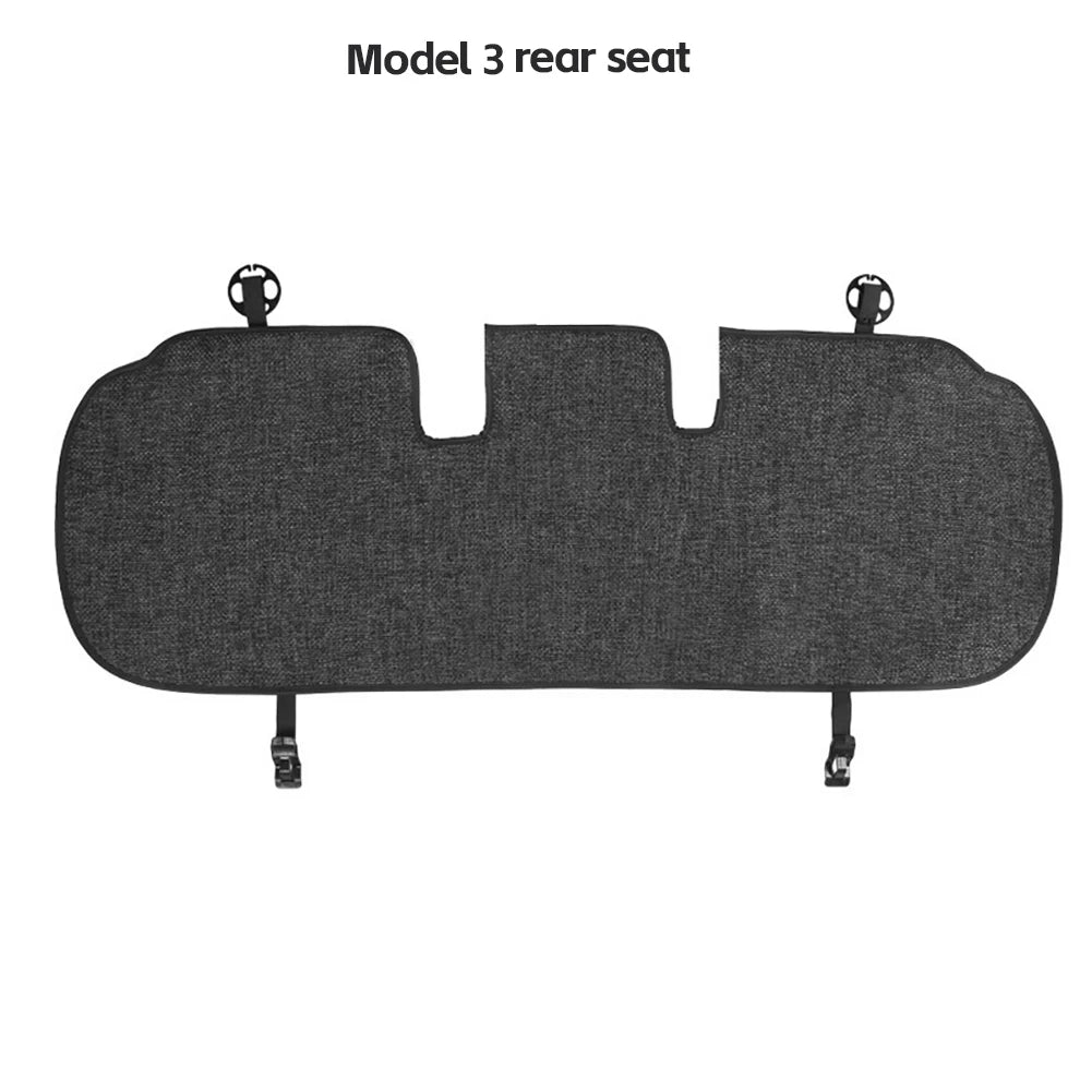 Car Flax Seat Pad Cover Comfortable Non-slip Breathable Front Rear Seatback Cushion For Tesla Model 3 Model Y