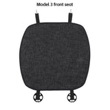 Car Flax Seat Pad Cover Comfortable Non-slip Breathable Front Rear Seatback Cushion For Tesla Model 3 Model Y