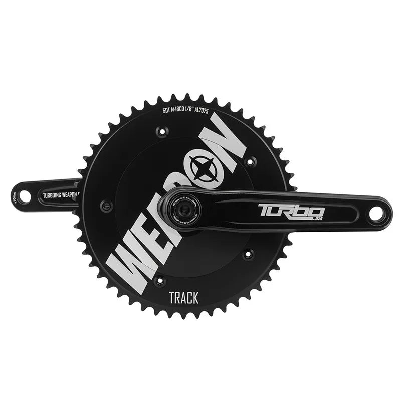 WEAPON Crankset Fixed Gear Bicycle 50T Crank 170mm 144BCD Hollowtech Ceramic Bottom Bracket Single Speed Fixie Bike Accessories