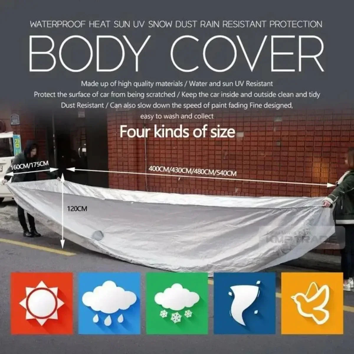 Car Covers Sun Outdoor Sunscreen Heat Sun UV Protection Dustproof Anti-UV Scratch-Resistant Universal Car Styling Car Covers