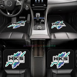 HKS Retro Pattern 4PCS Crystal Velvet Women's Car Floor Mat, Anti Fouling Car Floor Mat Car Interior Accessories