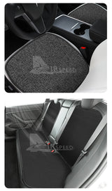 Ice Silk Linen Car Seat Cushion For Tesla Model 3 2017-2023 Car Front Rear Back Seat Covers Breathable Sweatproof Four Seasons